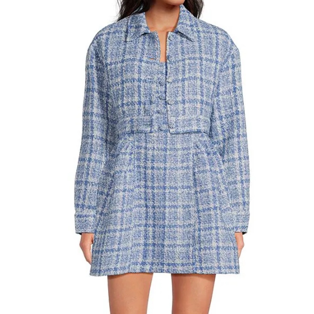 Blue Plaid Women's Dress
